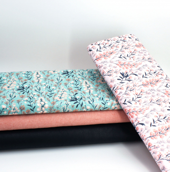 Designerbaumwollstoff Field of Dreams teal (10 cm)